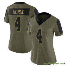 Womens Kansas City Chiefs Chad Henne Olive Authentic 2021 Salute To Service Kcc216 Jersey C1143